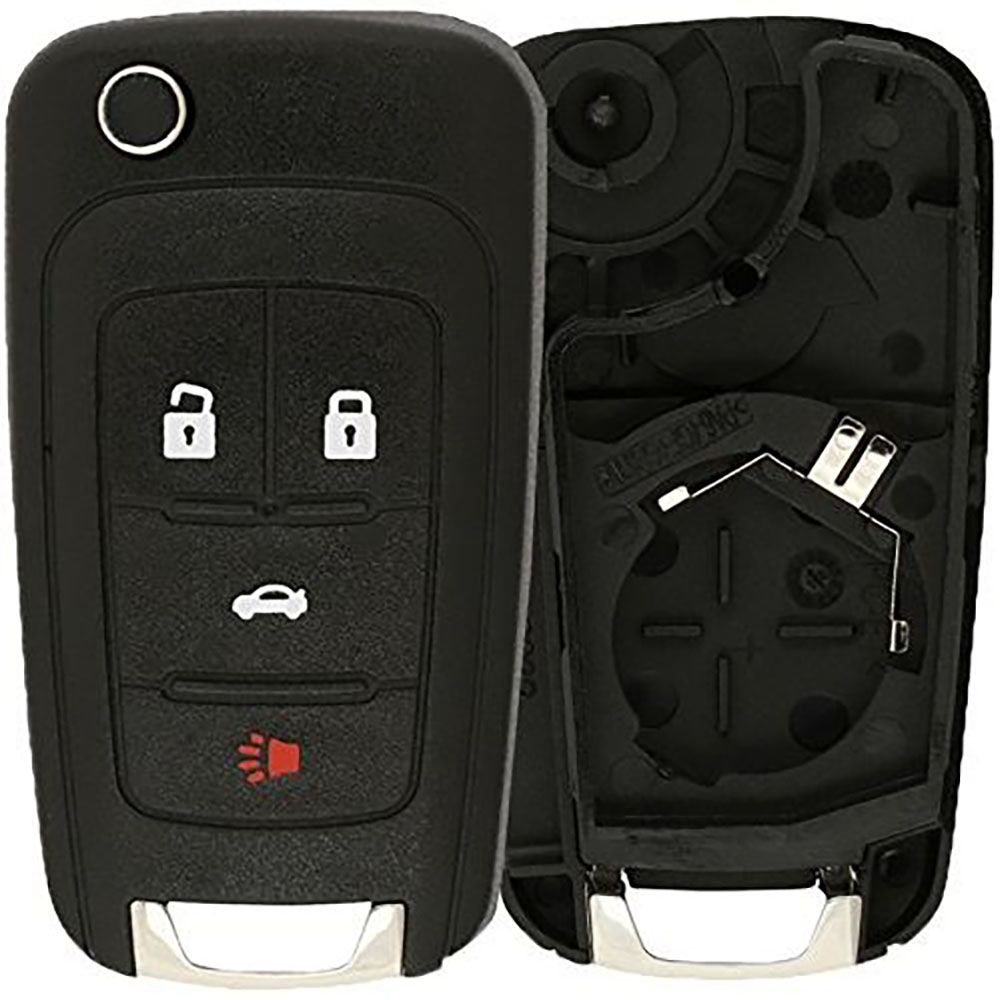 GM 4 Button Flip Remote Replacement Shell w/ Trunk - Aftermarket
