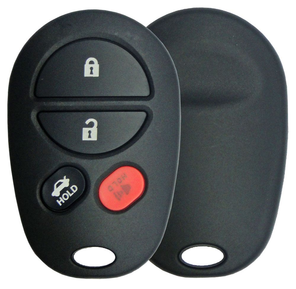 4 Button Toyota Round Remote Replacement Shell with Trunk - Aftermarket