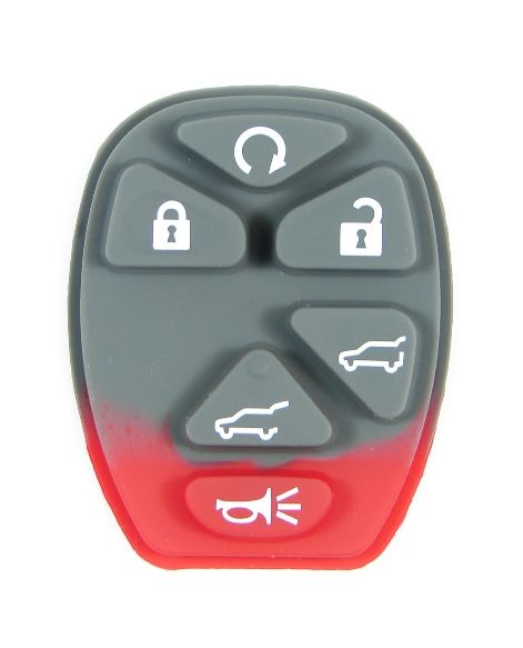 Replacement 6 button GM Chevy, GMC, Cadillac SUV keyless entry remote pad buttons - Aftermarket