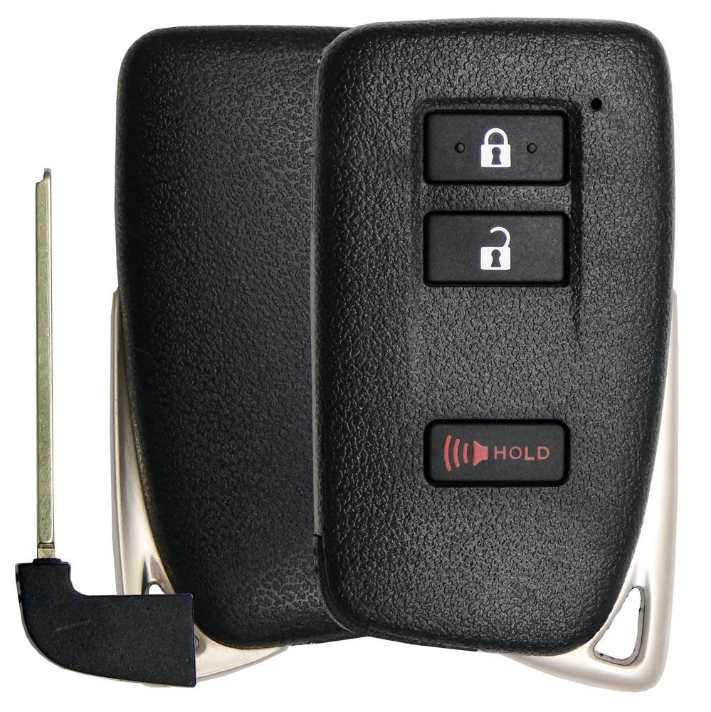 Lexus Smart Remote Replacement Shell with Emergency Key - 3 buttons - Aftermarket