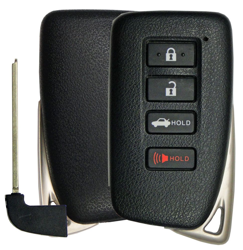 Lexus Smart Remote Replacement Shell with Emergency Key - 4 buttons - Aftermarket