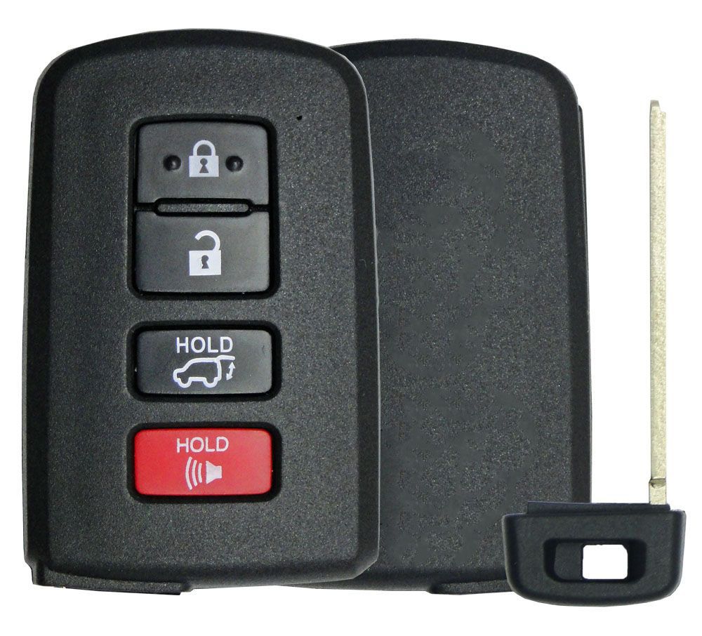Toyota 4 Button w/  Power Gate Smart Remote Replacement Shell